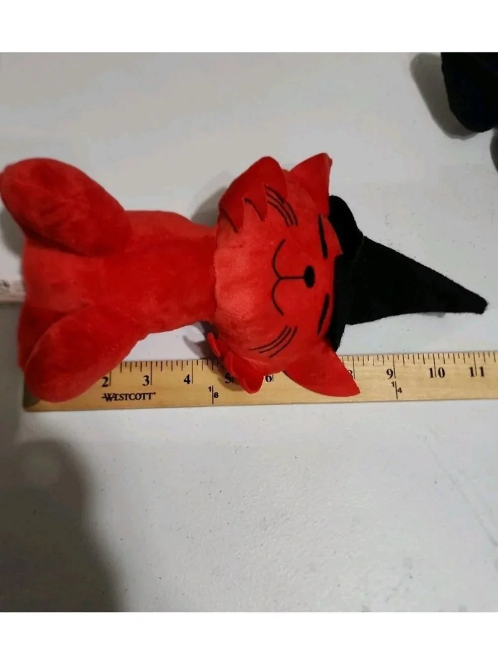 Black Cat Plush Halloween Arched Back Scary & Red Cat In Black‎ Witch Hat Smiley